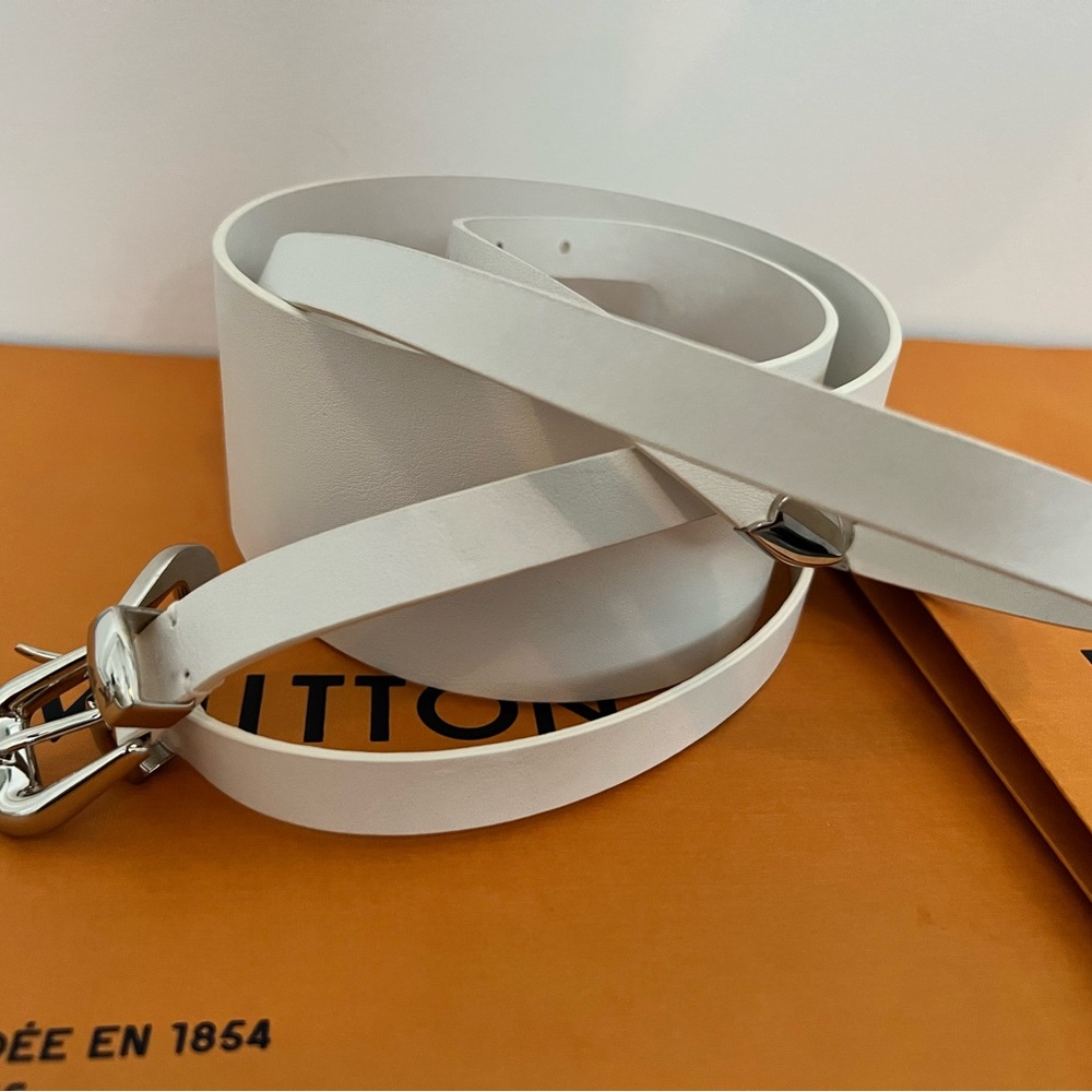 Louis Vuitton White Double Buckle Belt